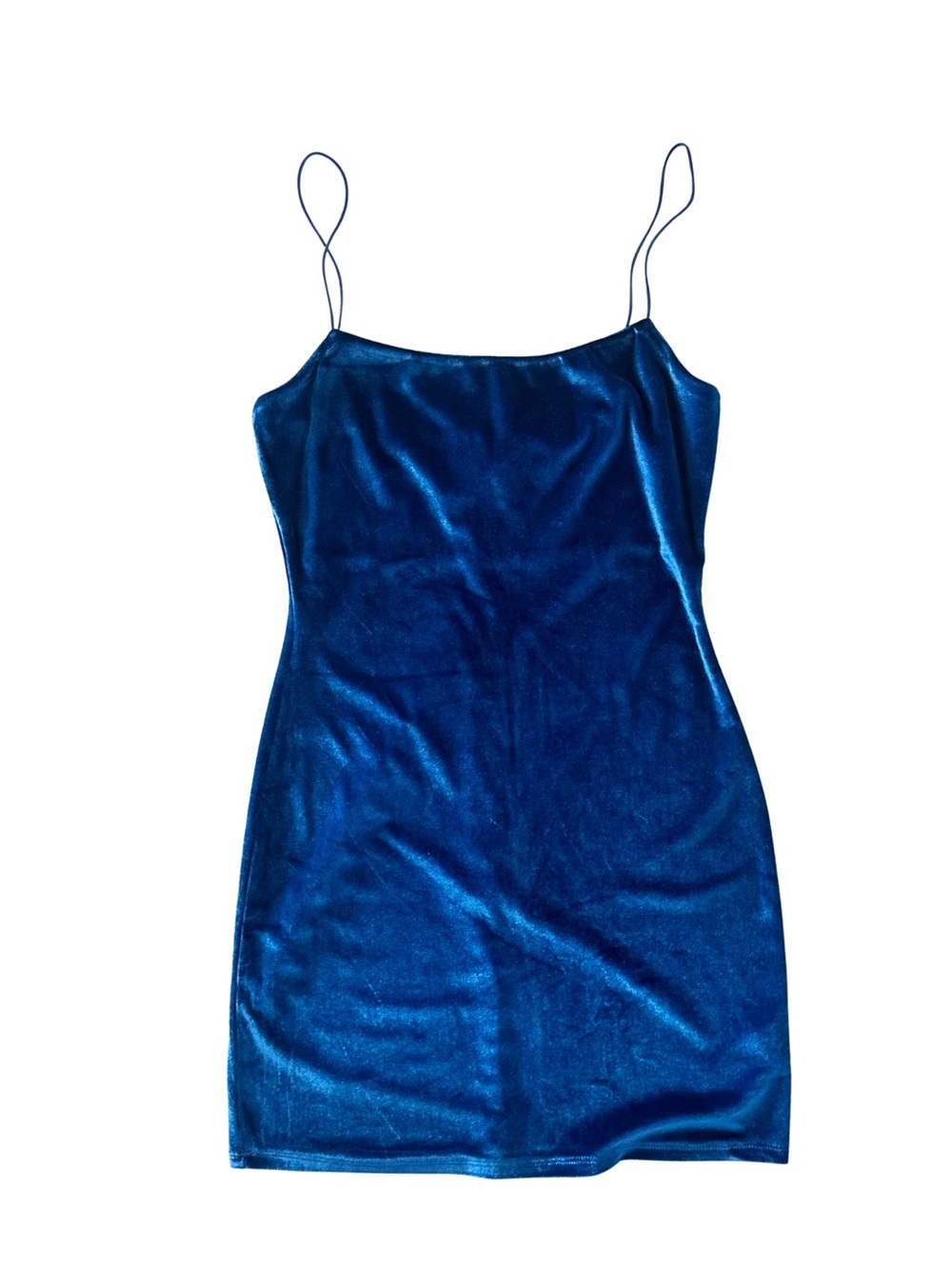 Princess Polly Royal Blue Velvet Mini Slip Dress Size 6